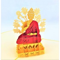 Handmade 3D Pop Up Card Buddha birthday Valentine's day Anniversary Pass Exam New Home Good Luck Religious Card